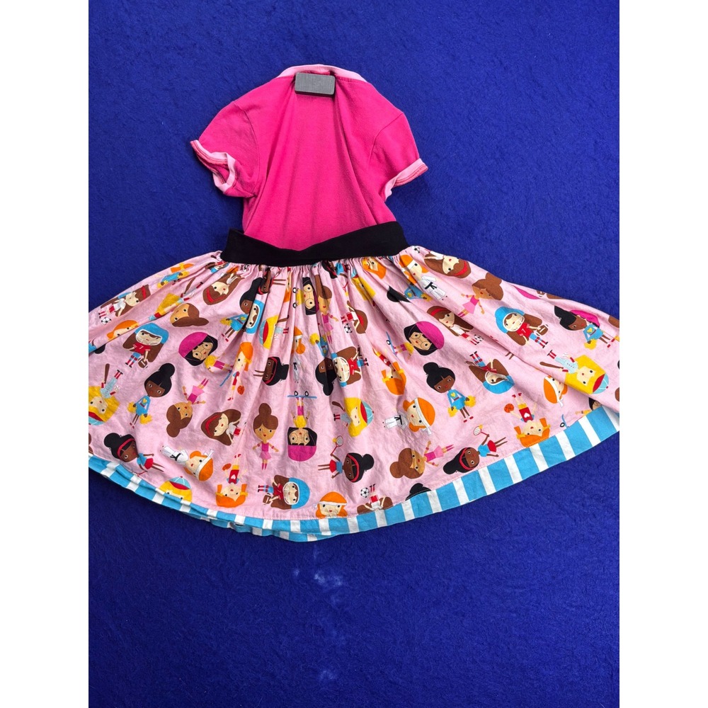 Boutique Girls K Pea Character Print Skater Dress 5T Pink